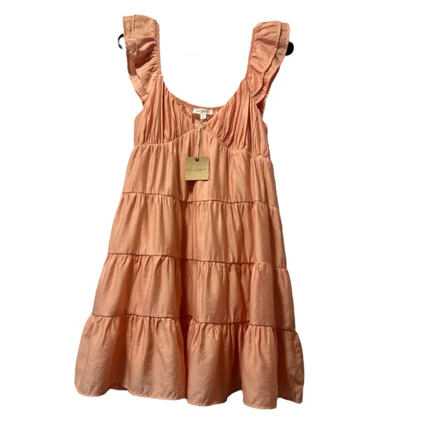 Blu Pepper Peach Tiered Ruffle Sleeve Dress Women’s Size S – Boho Summer Casual - Image 2