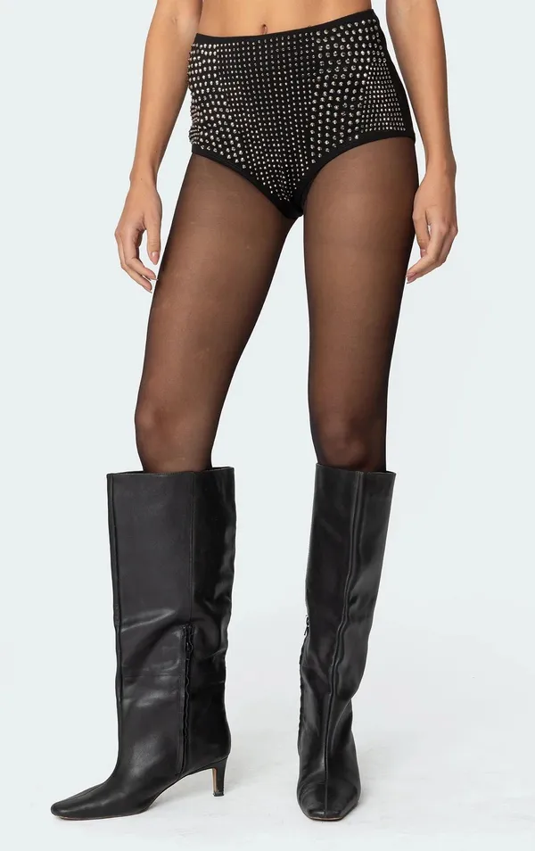 Edikted Rhinestone Microshorts - Image 2