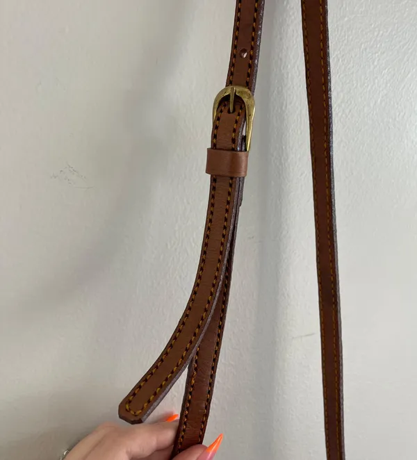Vintage Southwestern Light Brown Faux Leather Tapestry Panel Crossbody Bag Purse - Image 4