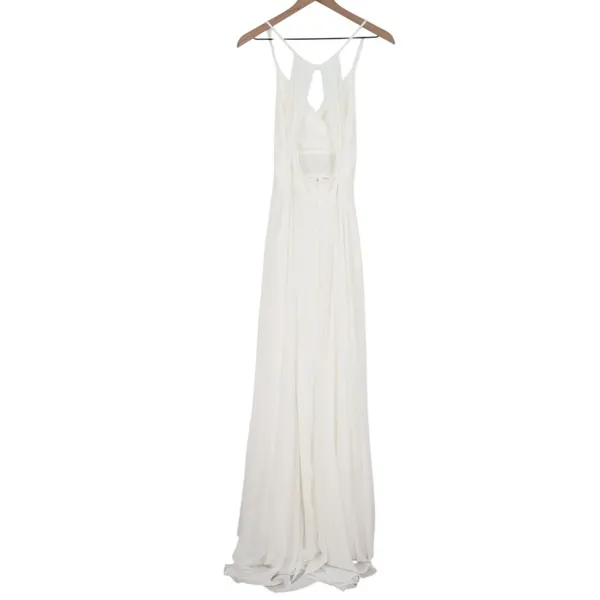 Lulus Romantic Inspiration Maxi Dress Womens M White Spaghetti Strap Faux-Wrap - Image 8