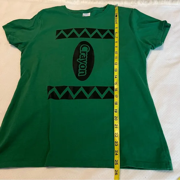 Green Crayon Short Sleeve T Shirt Women’s Size Large Costume Teacher Daycare - Image 7