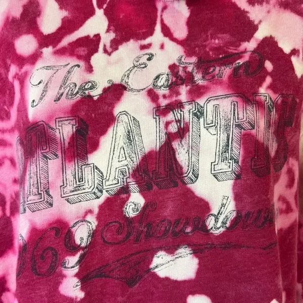 Distressed GAP The Eastern Atlantic 1969 Showdown Bleached Tie Dye Hoodie - Image 4