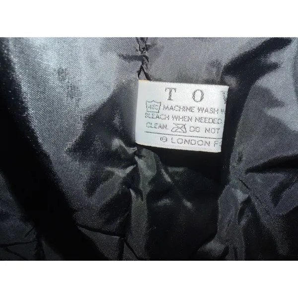 Towne from London Fog Black Hooded Parka Jacket Large Regular Full Zip Coat - Image 4