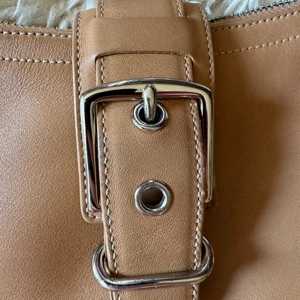 Vtg COACH Hampton camel leather Y2K Demi small shoulder bag 7540 - Image 2