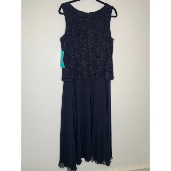 NWT R&M Richards Black Formal Dress Lace Chiffon Sz 18 - Image 7