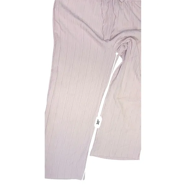 Women's Crinkle Wide Leg‎ Slacks XXL Lightweight Summer Pastel Lilac NEW - Image 6