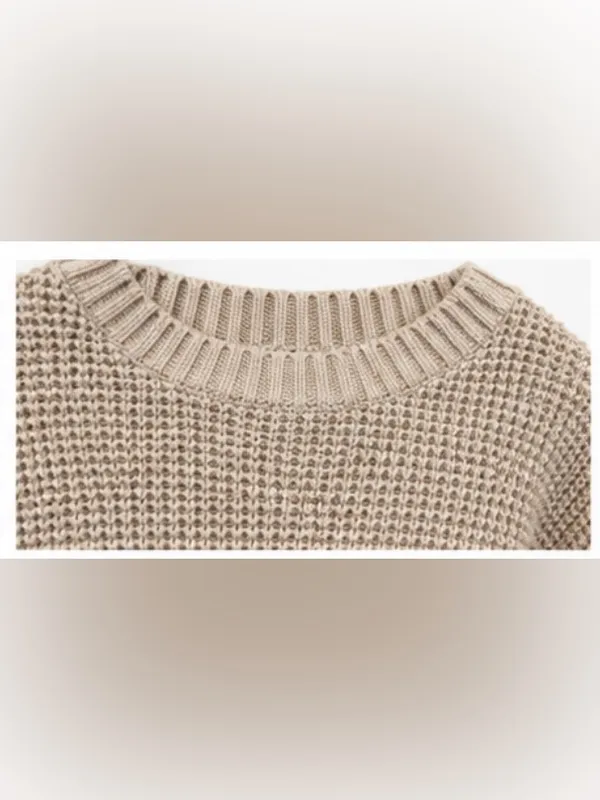 Duluth Trading Co Heritage Shaker Stitch Sweater Size L Beige - Image 5
