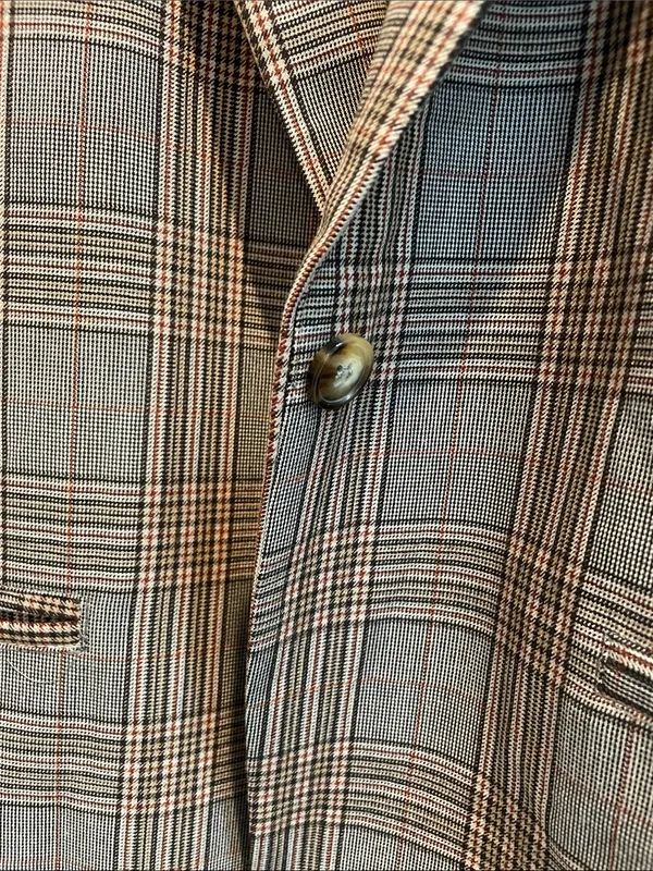 POL Oversized Single Breasted Button Plaid Boyfriend Blazer Relaxed Size M - Image 6