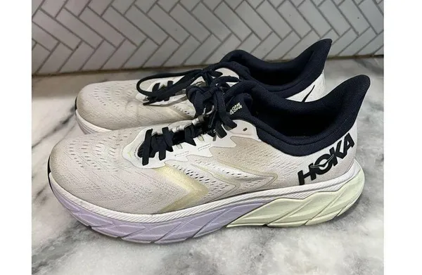 Hoka One One Arahi 5 Women's Running Shoes Blanc De Blanc / Outer Space US11 B - Image 12