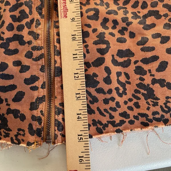 Free People We The Free Denim Mini Skirt Leopard Print Brown Black Women's 28 - Image 12