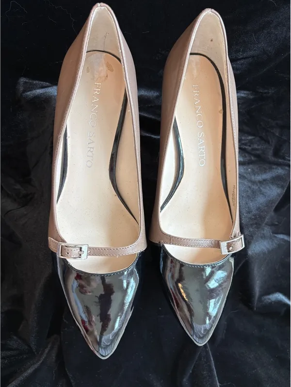 Franco Sarto Women's Two-Tone Leather Kitten Heel Pumps, Size 8.5 - Image 3
