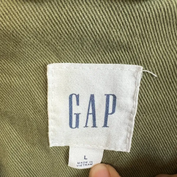 Gap Green Utility Jacket Women's Large Full Zip Button‎ Pockets Cotton Casual - Image 4