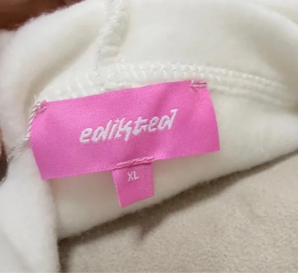 New Edikted women’s oversized 82 Print Applique Pullover Hoodie size XL - Image 7