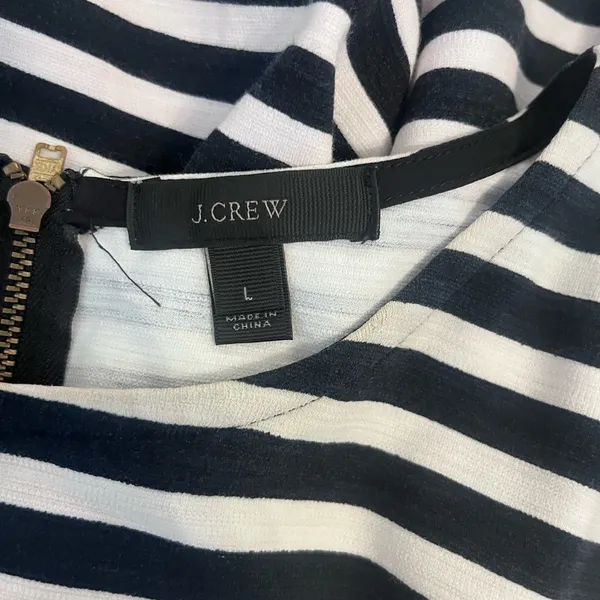 J. Crew Women’s Black and White Striped Short Sleeve Cotton T-Shirt Dress Large‎ - Image 3