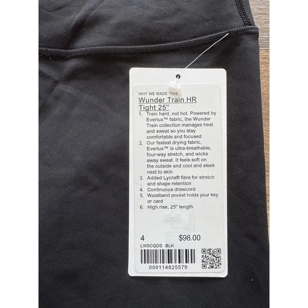 Lululemon Wunder Train High Rise 25” Black Size 4 NWT - Image 4