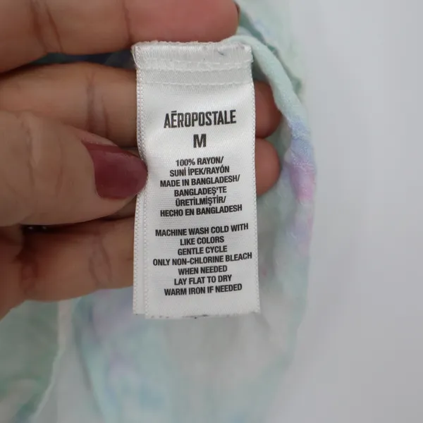 Aeropostale Tank Top Womens M Tie Dye Multicolor Button Down Sleeveless - Image 4