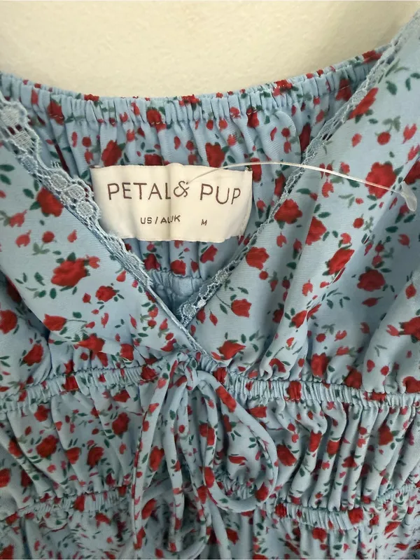 Petal & Pup Light Blue Floral Spaghetti-Strap Maxi Dress Size M never worn - Image 3