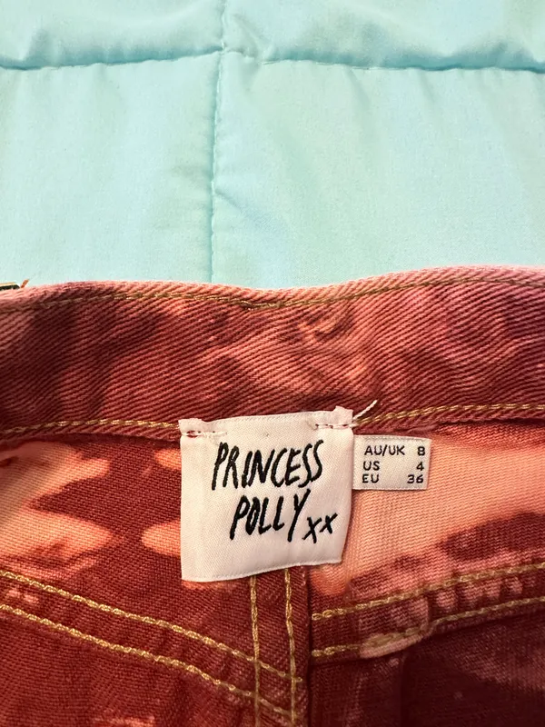 Princess Polly Burgundy Tie-Dye Jeans - Image 6