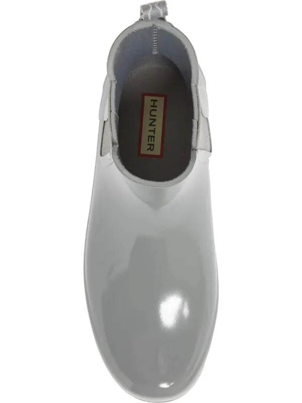 Hunter Original Refined Chelsea Gray Glossy Pull On Rain Boots Women’s US 8 - Image 4