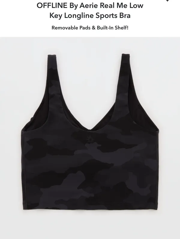 OFFLINE By Aerie Real Me Low Key Longline Sports Bra - XS Camouflage - Image 4