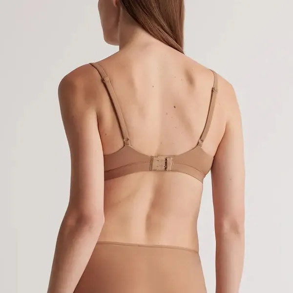 NWOT Quince Second Skin Crossover Bralette (2-pack) in Mocha Nude Sz M - Image 2