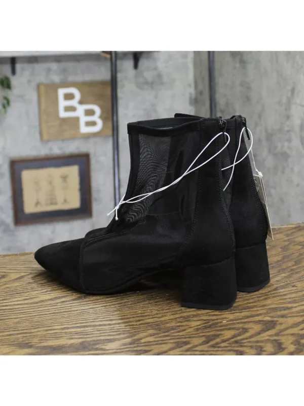 A New Day Womens Celaena Boots Mesh Block Heel 94568458 Black 8M - Image 2