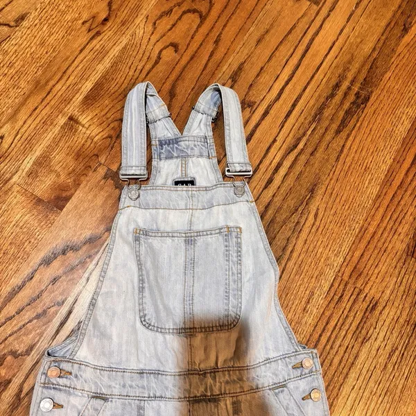 GAP Denim Light Wash Overalls XS Womens Light Indigo Bib‎ Jeans - Image 4