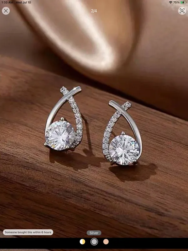 TJ Maxx Rhinestone Earrings - Image 2