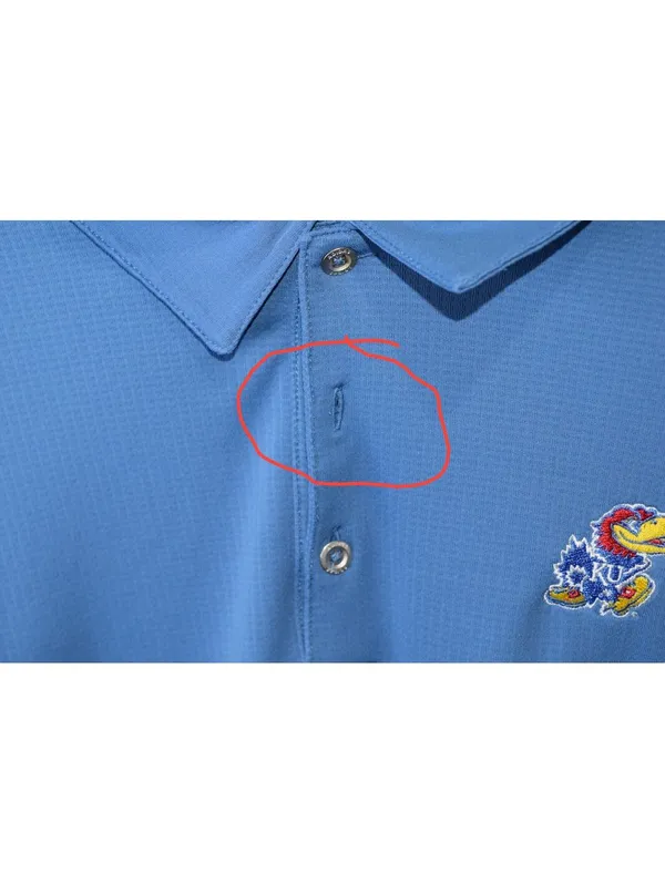 Adidas Climachill Golf Polo Mens Medium Blue Kansas Jayhawks Embroidered Logo - Image 5