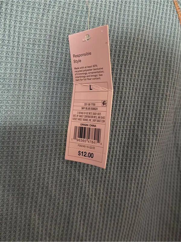 Target Blue Crop Top with Orange Trim - Image 3