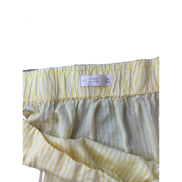 LC Lauren Conrad Skirt Size XL Tiered Midi Yellow Stripe Mid Rise Women's NWT - Image 3