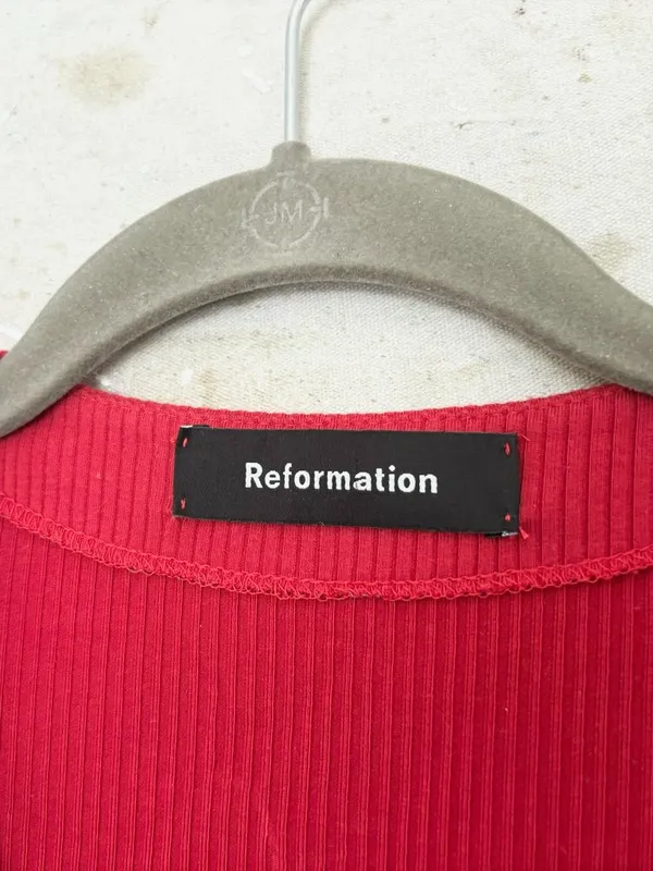 Reformation Rails Cardinal Mini Dress - Image 3