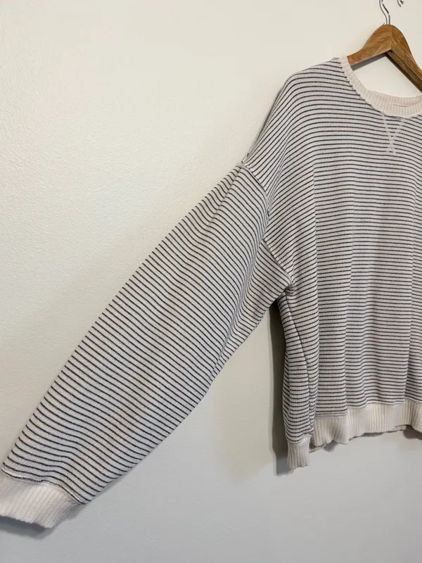American Eagle Striped Oversized Sweatshirt Size XL Feels lived in sweater AE - Image 4