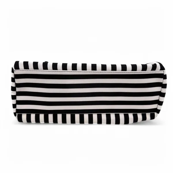 Alice + Olivia Duffle Bag Black and White Positano Stripe Weekender Tote - Image 14