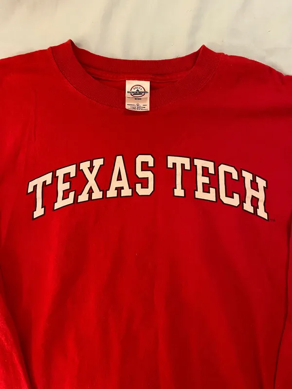 Delta Magnum Weight Red Long Sleeve Texas Tech Shirt - Image 2