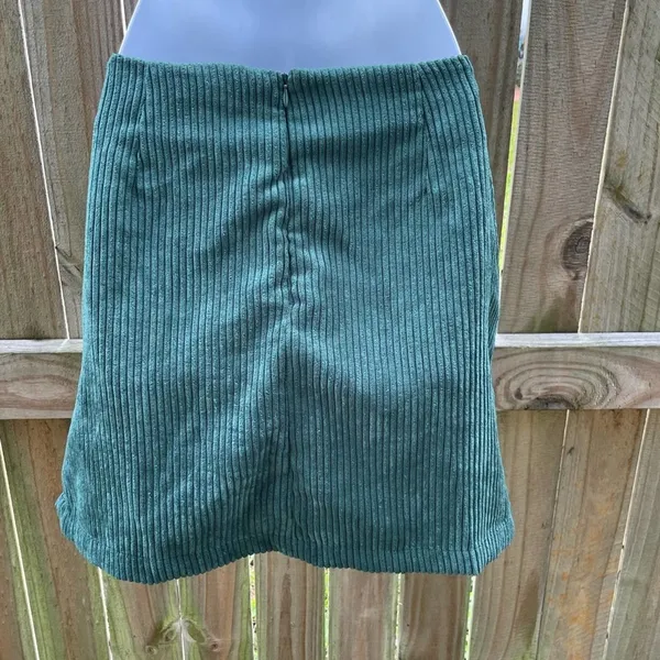 Lulus High Class Emerald Green Corduroy Mini Skirt - Image 3
