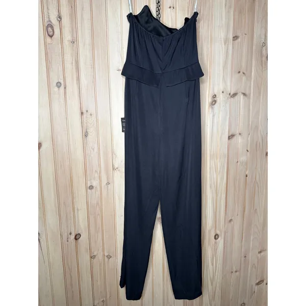 Lulus Jumpsuit Polished Charisma Black Strapless Jumpsuit Tube Extra Large - Image 7