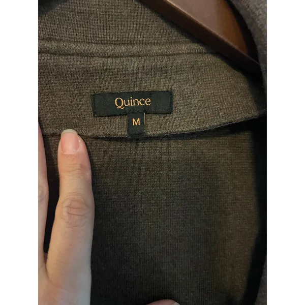 Quince Organic cotton knit blazer Heather brown size M cardigan open - Image 2
