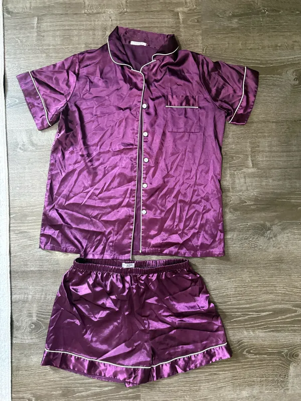 Ekouaer Amazon Matching Set Pajama Satin pink and plum - Image 2