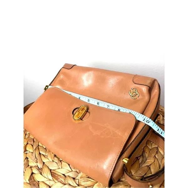 Vintage Gucci Purse GG camel box calf leather shoulder bag gold-tone hardware - Image 8