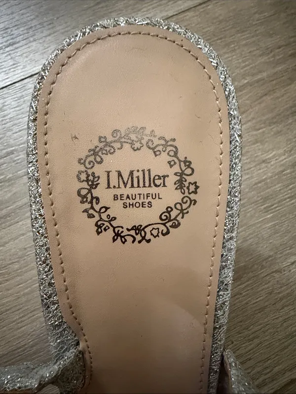 L.K. Miller Silver Glitter Slingback Pumps with Crystal Bow - Image 2