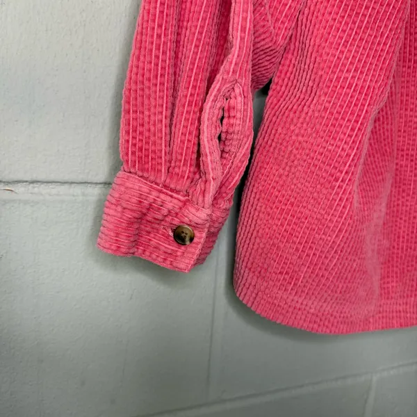 L.L. Bean Vintage Corduroy Button-Down Shirt Shacket in Pink Women’s Size Medium - Image 4