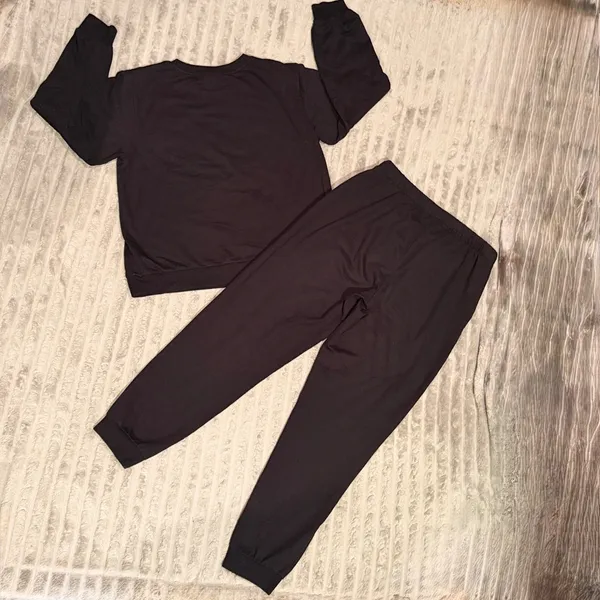 Keith Haring Heart Graphic Sweatshirt and Joggers Loungewear Set Black Small - Image 9
