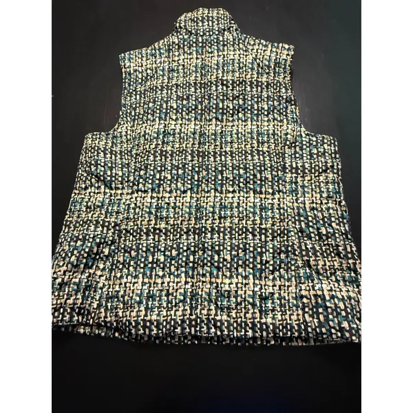 Christopher & Banks Womens‎ Teal Tan Geometric Quilted Puffer Vest Large - Image 5