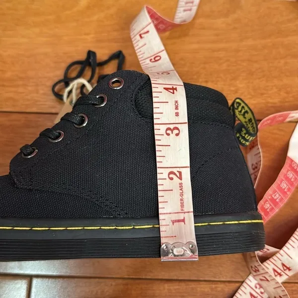 NWOB Dr.‎ Martens Black Canvas Boots with Yellow Stitching size 5 - Image 7