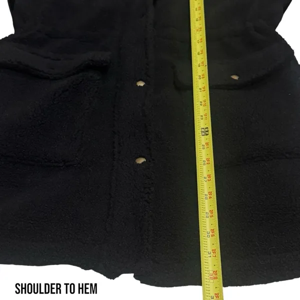 NWOT Eden Society Sherpa Faux Fur Lined Black Hooded Jacket Women’s Size L‎ - Image 10