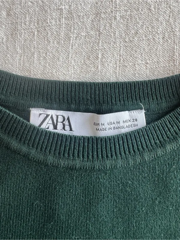 Zara Dark Green Sleeveless Knit Top - Image 2