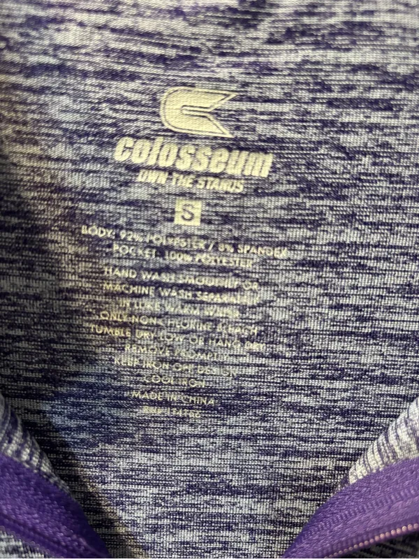 Colosseum Purple Heather 1/4Zip Long Sleeve Pullover Kansas State Wildcats Sz S - Image 3