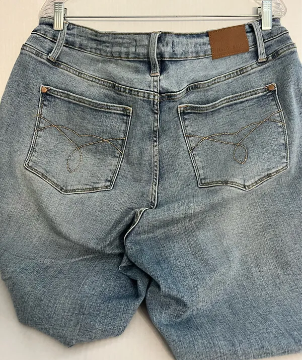 Judy Blue Cuffed Distressed Ladies Jeans - Image 4