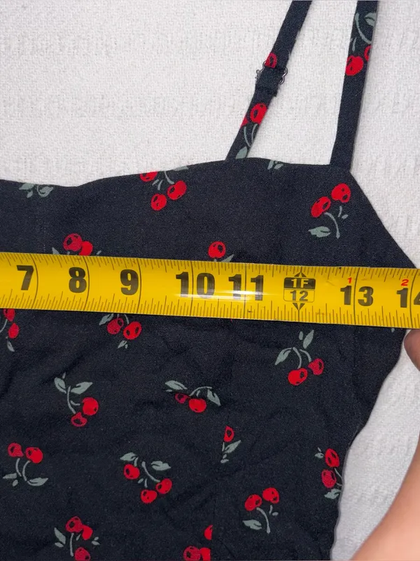 Reformation Womens Cherry Print A Line Mini Sun Dress Size 10 - Image 8